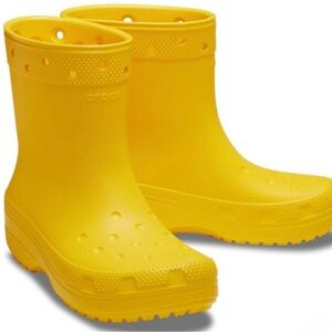 Crocs Classic Rain Boots Yellow Waterproof Pull-On Unisex Size W 10 / M 8